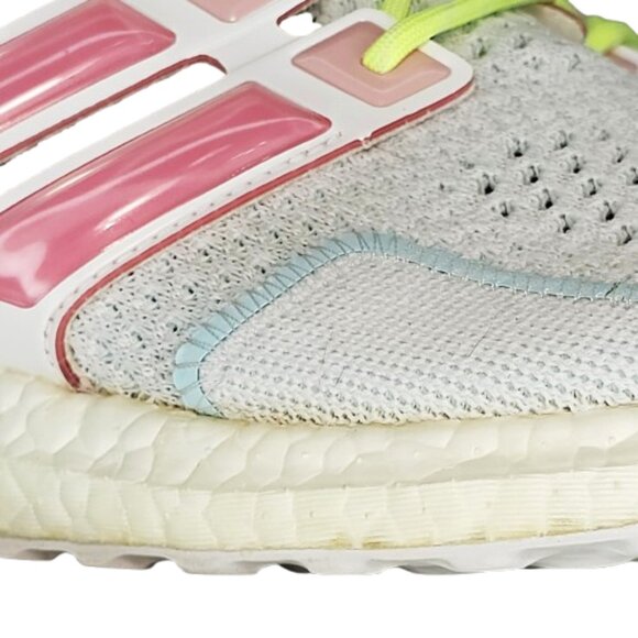 Adidas Ultra Boost 1.0 Cloud Womens Size 11 White Bliss Pink Lucid Lemon Shoes - Picture 7 of 12